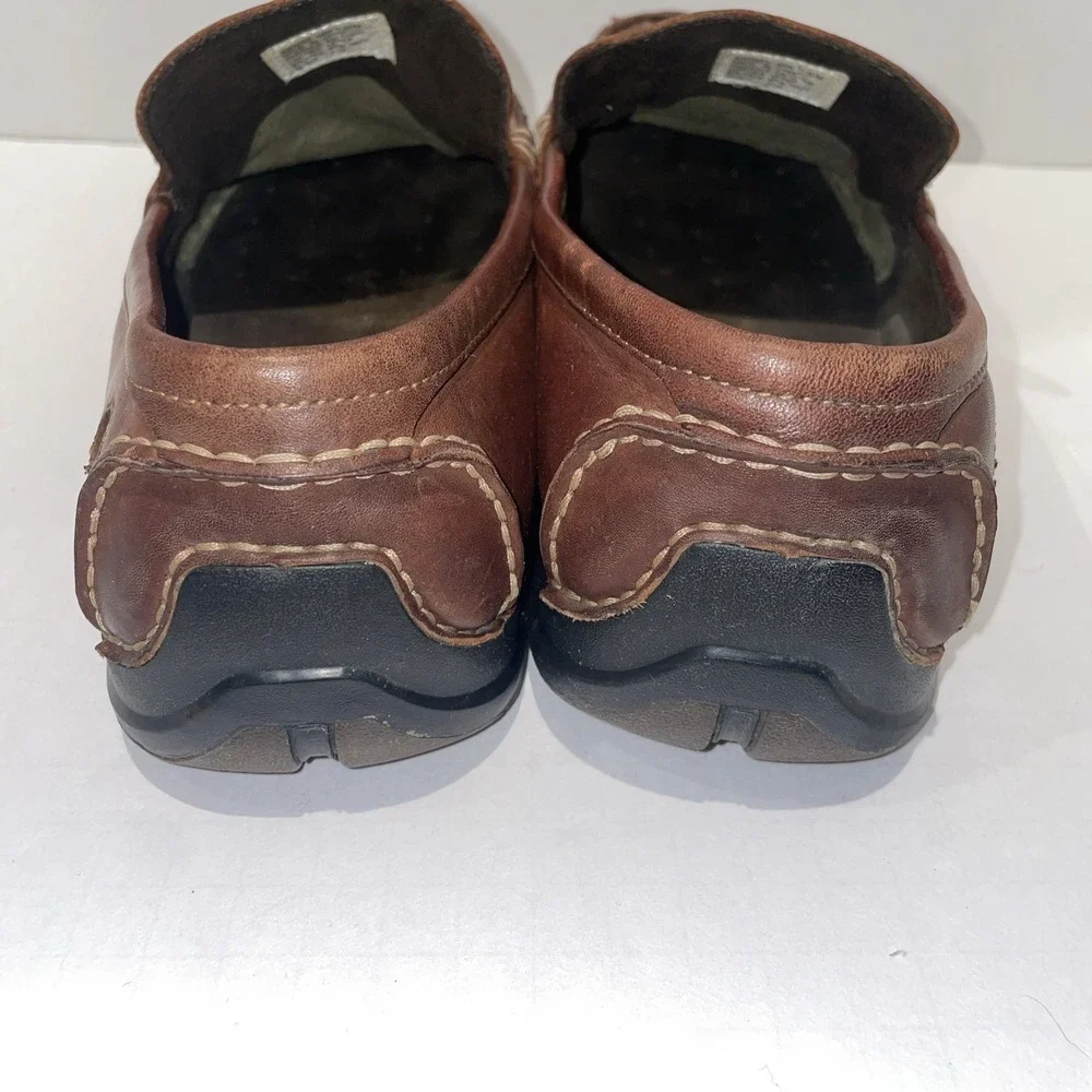 Rockport Mens K52602 Brown Leather Slip On Loafers Size 10M Comfort Moc Toe